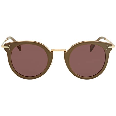 celine sunglasses 41373 s|Celine Lea Brown Round Sunglasses CL41373S HDEEC 48.